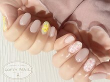 ロフティーネイル 駒川店(Lofty Nail)/ミモザ×桜ネイル