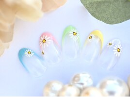 ひまわり☆花☆グリーンフレンチ