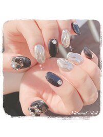 ブラックにミラーシルバー