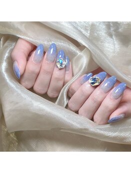 バイムーンサロン(By Moon Salon)/水色ネイル