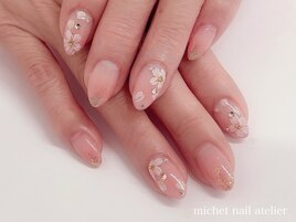 定額ロイヤルコース　桜ネイル