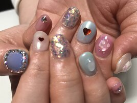 【アートフリー】ミラー＋ハート