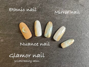 グラマーネイル(Glamor nail)/エスニック×ミラー