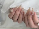 ラメフレンチ×リボン