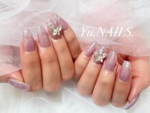 ユーネイルズ 恵比寿(Yu.NAILS.)/蝶々◎グリッターワンカラー