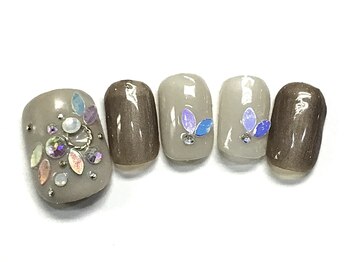 ネイルアンドまつげ リュフェール 五反田(Nail Lufaire)/キラキラホロフットネイル