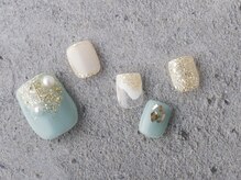 サンミーゴネイル 神戸店(Sunmego Nail)/ニュアンスシェルブルーネイル