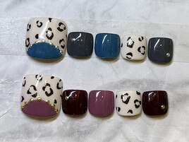 カラフルレオパードネイル