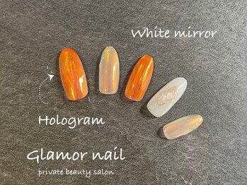 グラマーネイル(Glamor nail)/ホログラム×ミラー