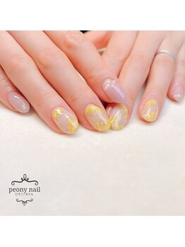 ピオニーネイル(peony nail)/2月デザイン　ミモザネイル