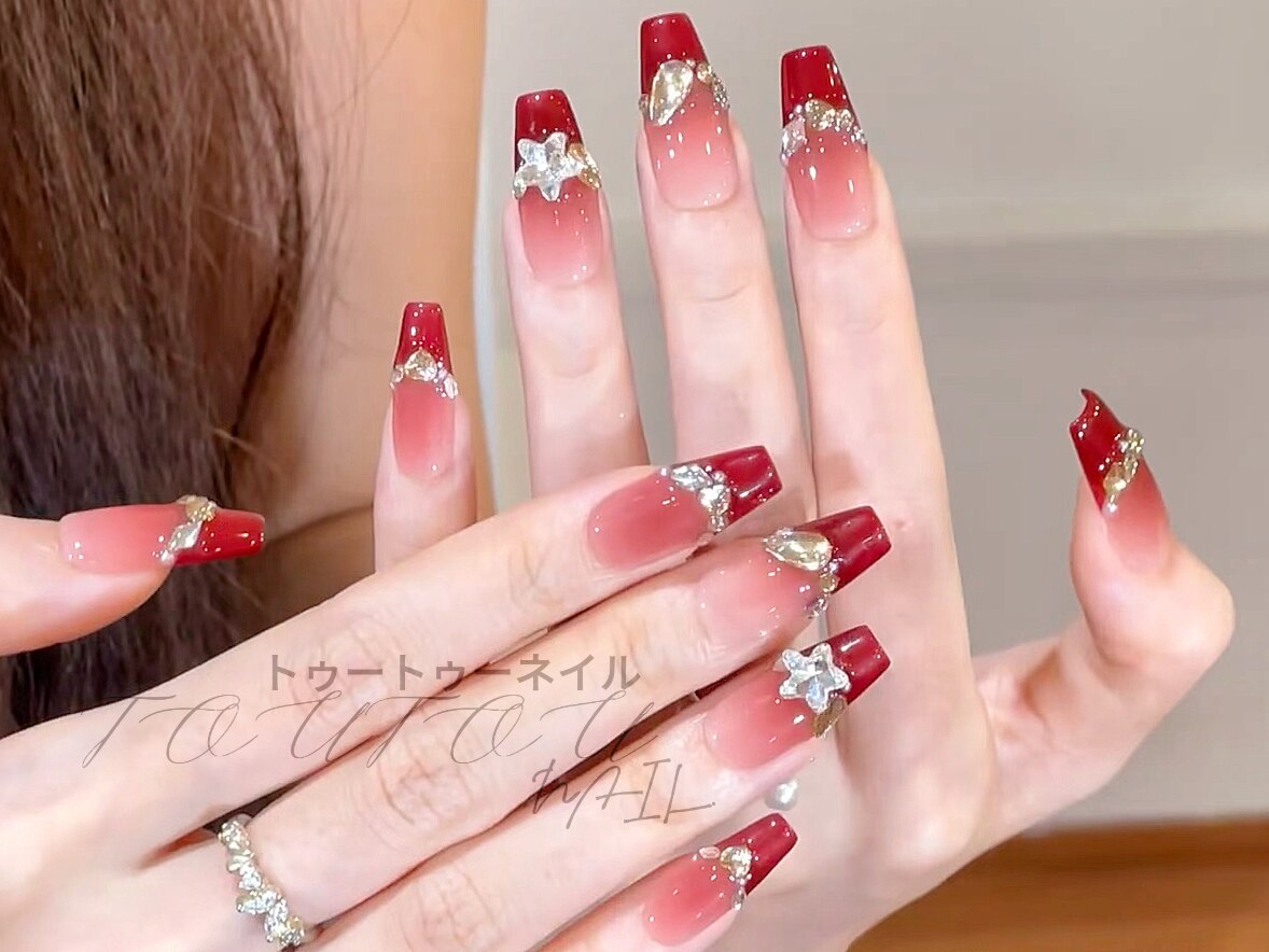 05))クリスマスネイル フレンチガーリー 派手 ネイルチップ バタフライネイル 05))クリスマスネイル ネイルチップ フレンチガーリー バタフライ