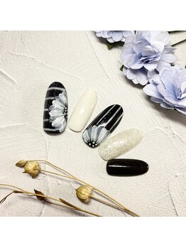 サロンR/ボーダーフラワーネイル