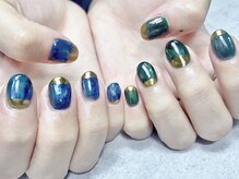 ティーエス ネイル ガーデン(T.S Nail Garden)/青とグリーンのニュアンス