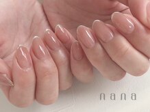 ナナ 白金高輪(nana)/細フレンチ 上品ピンクネイル