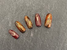 グラマーネイル(Glamor nail)/べっこう×ボルドー