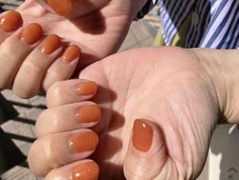 ネイルキュート アンド クールラッシュ 亀有店(nailcute & CoolLash)/オシャレオレンジネイル