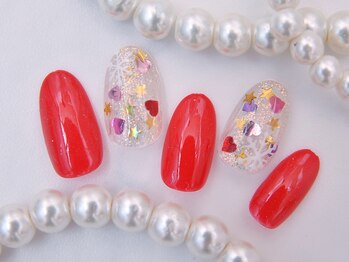 バレンタインネイル