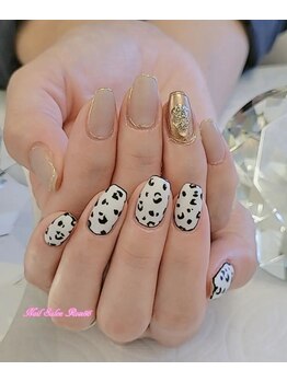 ローズ56(Rose56)/アシメマットネイル レオパード