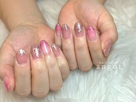 押し花ハートネイル