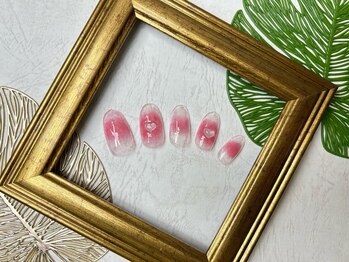 ハートぷっくりネイル