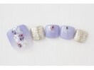 【フットネイル】押し花