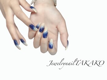 2色のマーブルネイル