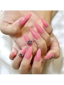 長さだし+ワンカラーネイル