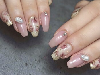 エムネイル(Ｍ)/水彩花ネイル