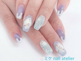 雪だるまネイル