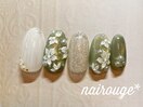 春♪ホワイトフラワーネイル♪