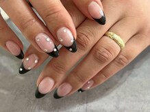 アンドネイル(+ and Nail)/フレンチネイル/黒/ストーン