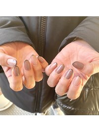 カフェラテカラーネイル