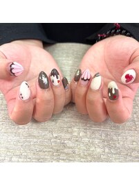 バレンタインネイル