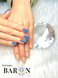 くすみブルーネイル♪