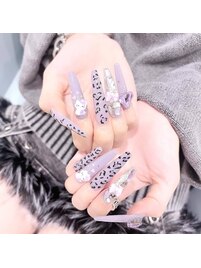 ラベンダーレオパードネイル