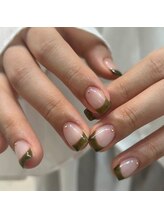 ジーナネイル 北千住(Zina nail)/カーキフレンチ