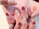 バレンタインネイル