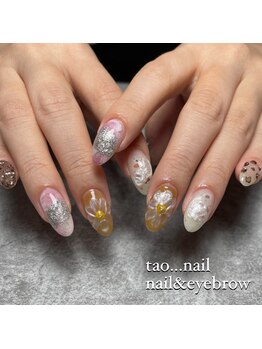 タオドットネイル(TAO...nail)の写真/手描きだからこそのぬくもりのあるデザインで自分らしさが表現できちゃう♪【定額TAO...Design¥7100】