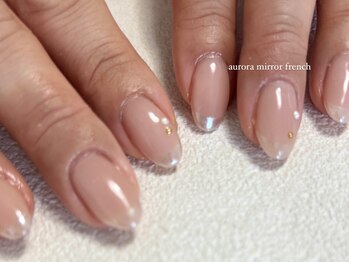 ジュエ ネイルスタジオ(jouer nailstudio.)/aurora mirror french