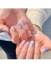 フィオーレ(fiore)/手描きネモフィラネイル♪