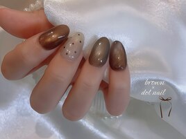 秋カラーでドットネイル¥6,480