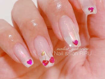 リル(RIRU)/オーロラネイル/ハートネイル