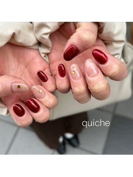 キッシュネイルズ(quiche nails)/ハート×赤ラメ