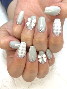 ジェルネイルステラ(gel nail Stella)/ギンガムチェック