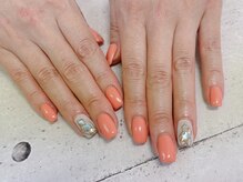 ネイル ビューティーマジック 葛西本店/オレンジシェルネイル