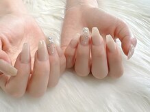 ヒールネイル(heal nail)/beige×perl×stone.