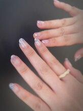 ホワイト(WHITE)/ラメグラデーション