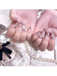 チェックフレンチネイル　ジェル