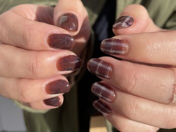 リボン × チェック