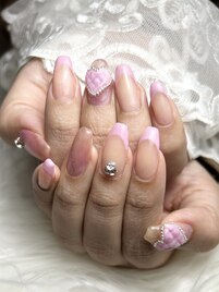 キルティングハートネイル